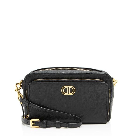 Dior Pebbled Leather Caro Double Pouch Crossbody - Picture 1 of 12
